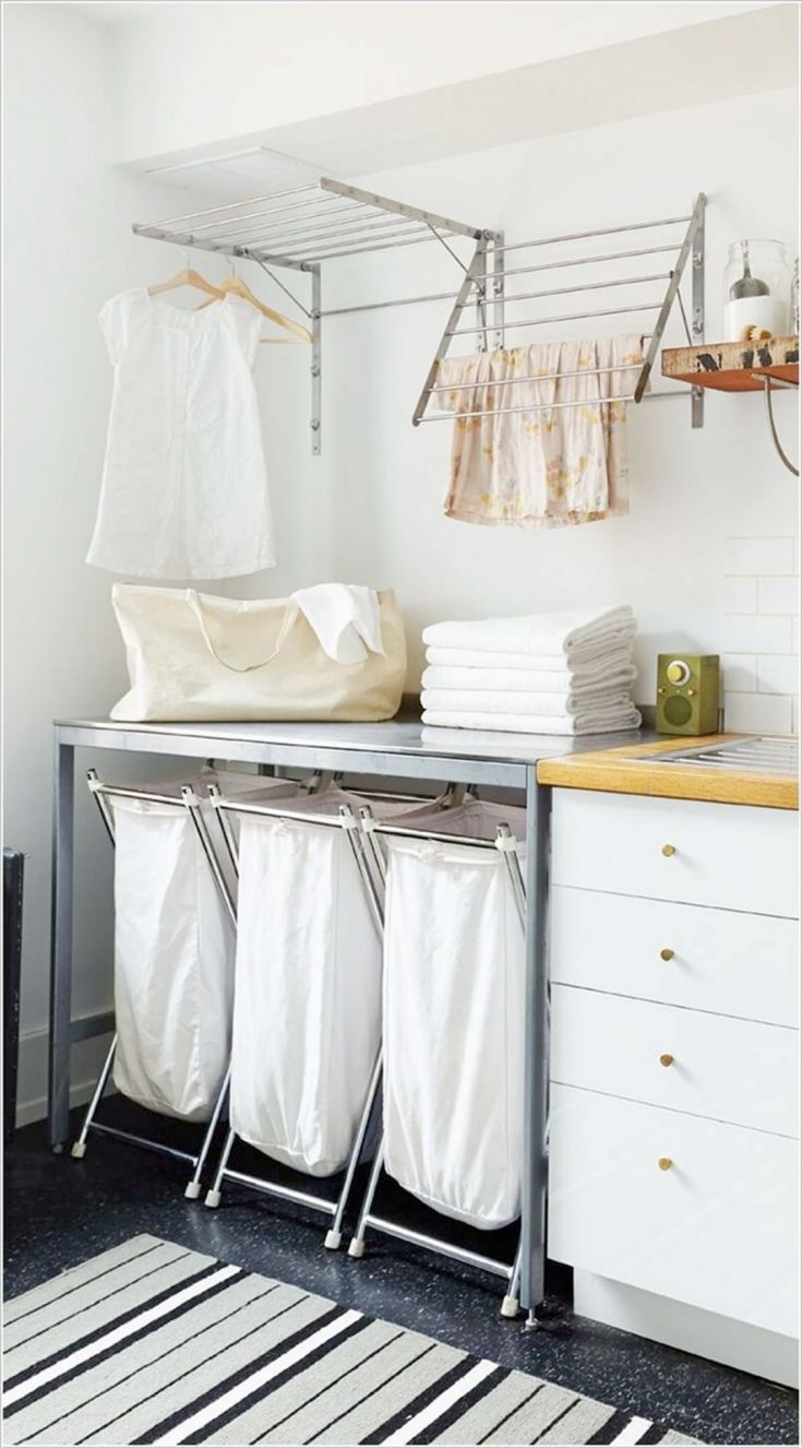 Laundry Room With Smart Drying Racks