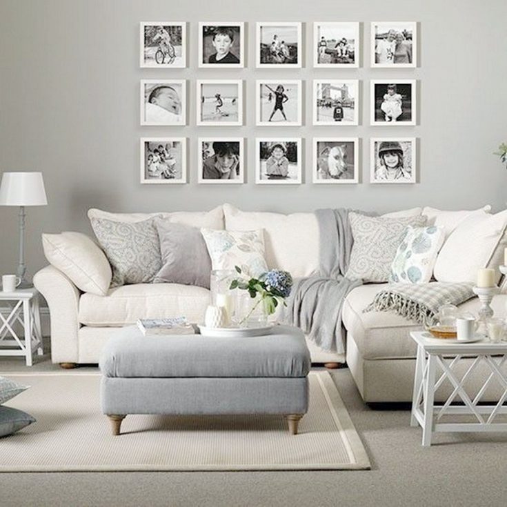 Living Room Wall Photo Gallery Grey Color