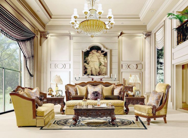 Luxurious Traditional Style Formal Living Room