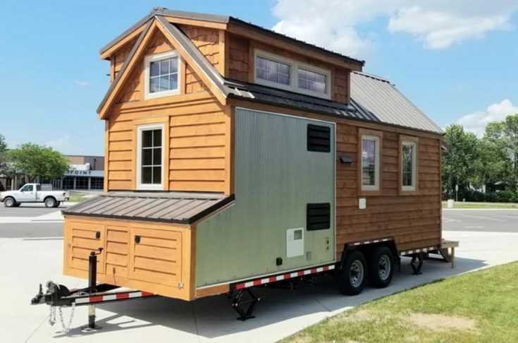 Tiny House With Exterior Storage On Wheel
