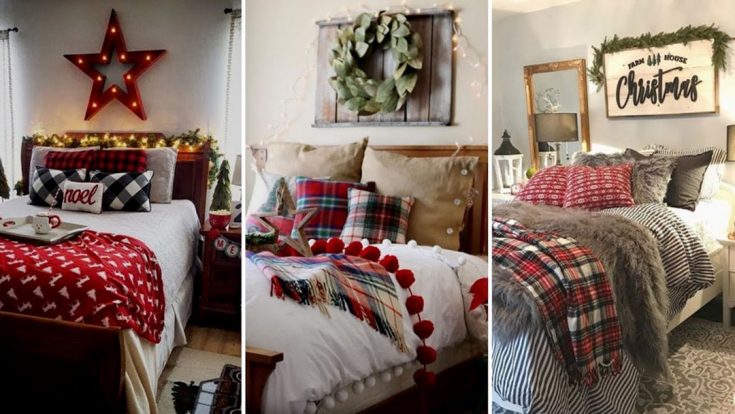 DIY Rustic Farmhouse Style Christmas Bedroom Decor Ideas
