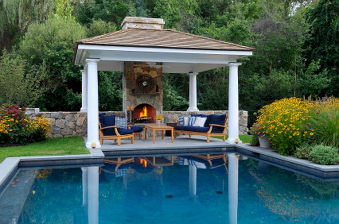 Outdoor Gazebo Design With Fire Pit