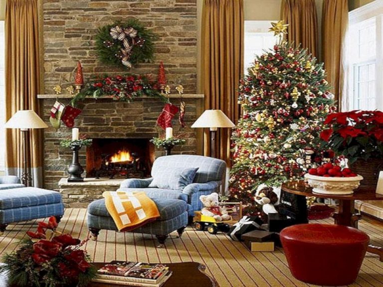 Beautiful Rustic Christmas Living Room Ideas