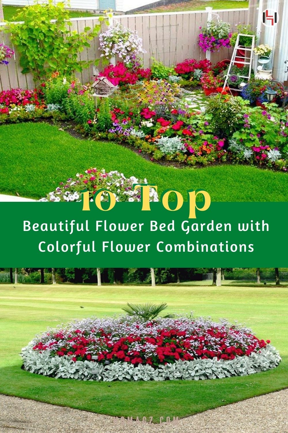 10 Top Beautiful Flower Bed Garden With Colorful Flower Combinations