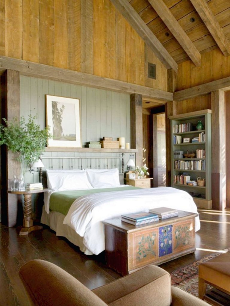 Beautiful Rustic Wood Bedroom With Wooden Floor