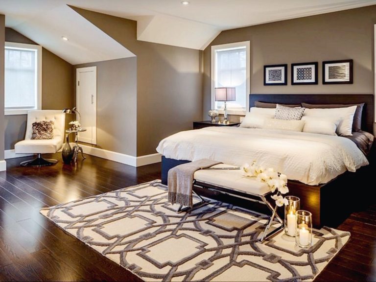 Elegant Master Bedrooms With Dark Wood Floors