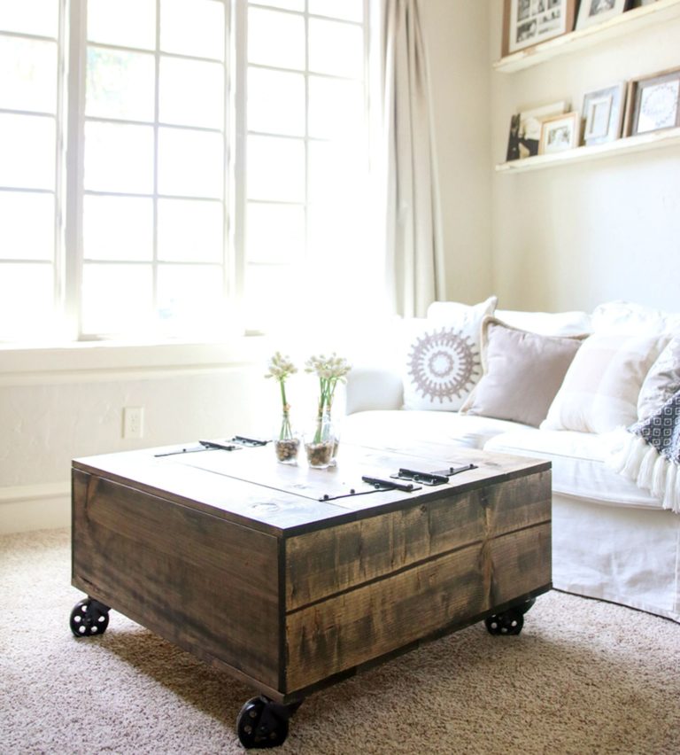 Small Drawer Oval Farmhouse Coffee Table