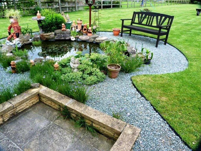 Front Garden With DIY Small Fish Pond