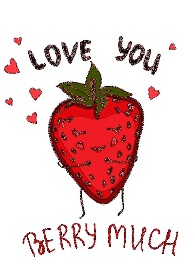 Love You Berry Much Valentine Pun Card