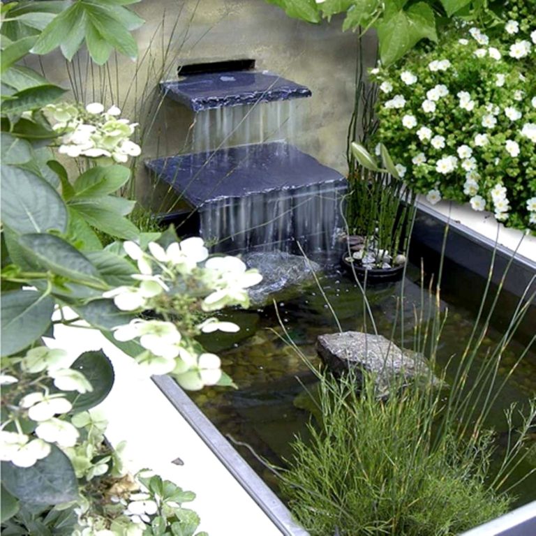Small Fish Pond With Waterfall