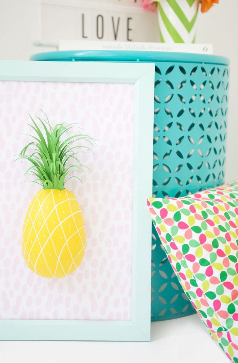 DIY Paper Mache Pineapple Wall Art