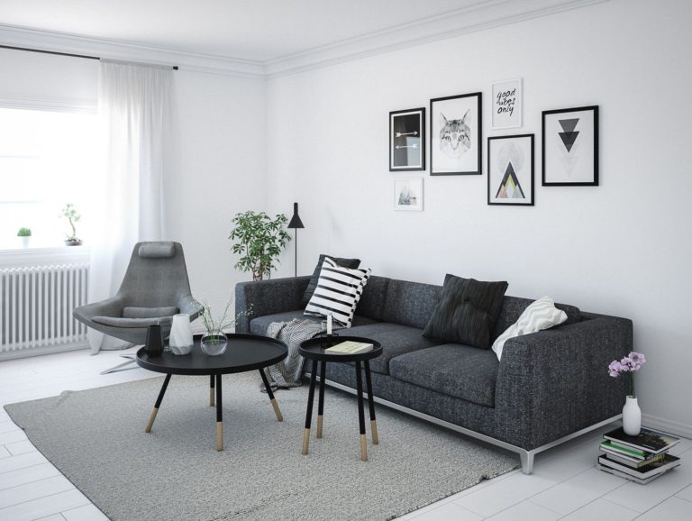 Scandinavian Monochrome Living Room