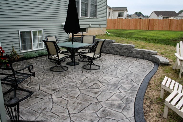 Covered Stamped Concrete Patio