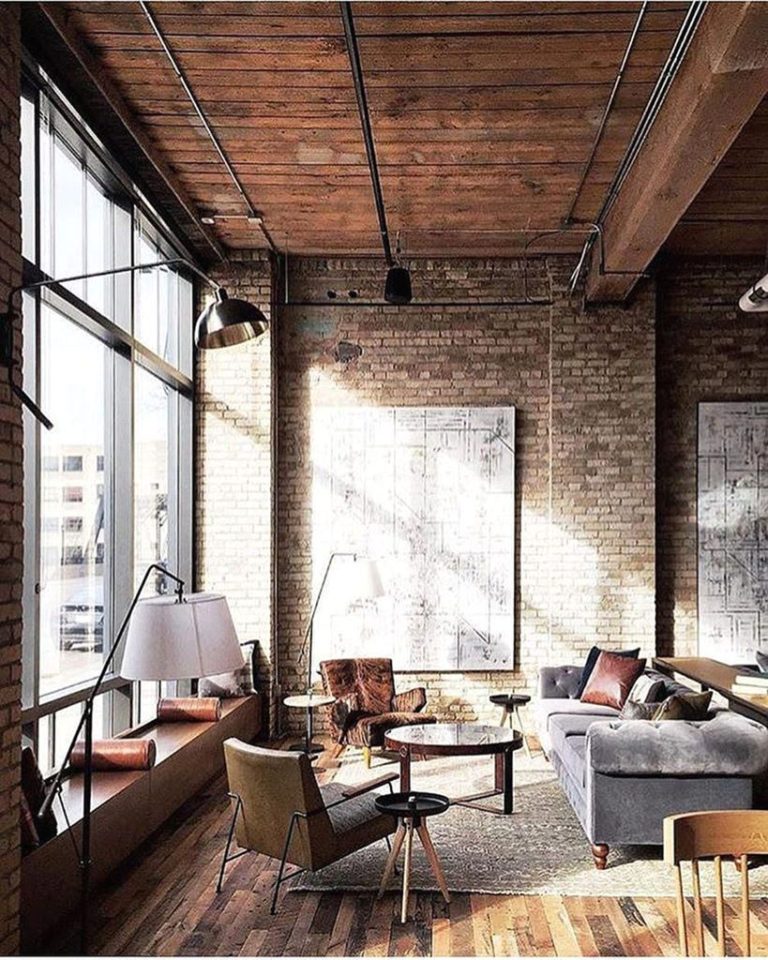Rustic Living Room With An Exposed Brick