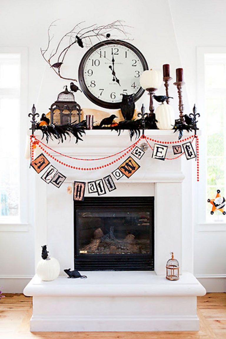 Top Halloween Mantel Design And Decorations