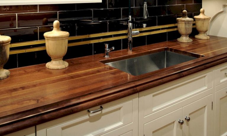 Wood Kitchen Countertop with Sink