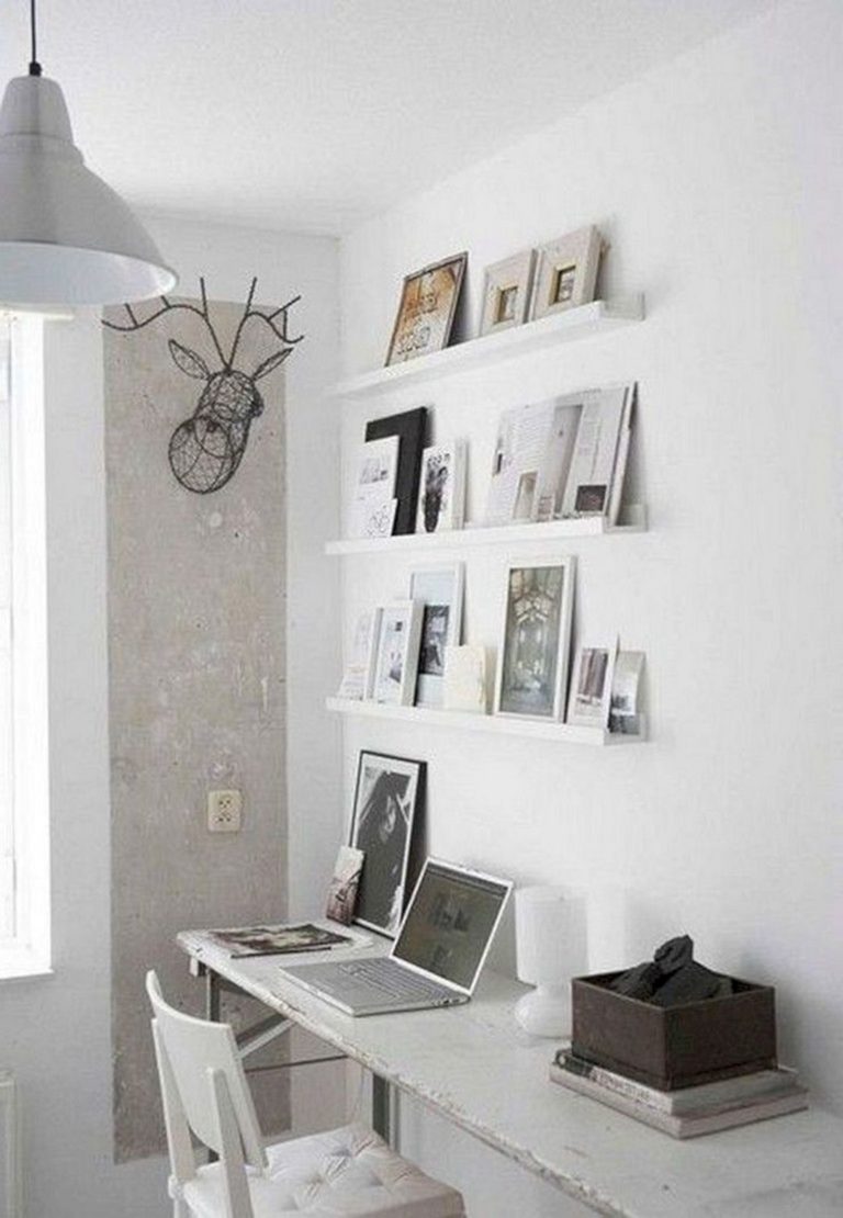 Awesome Minimalist Black White Home Office Decorating Ideas