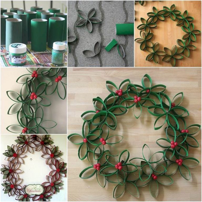 DIY Beautiful Paper Roll Christmas Wreath