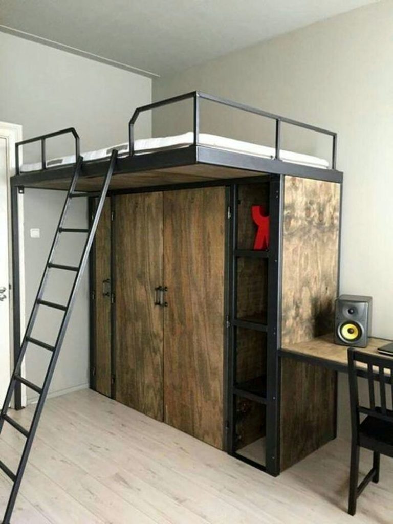 DIY Iron Loft Bed Design Ideas via Tomorrow Sleep