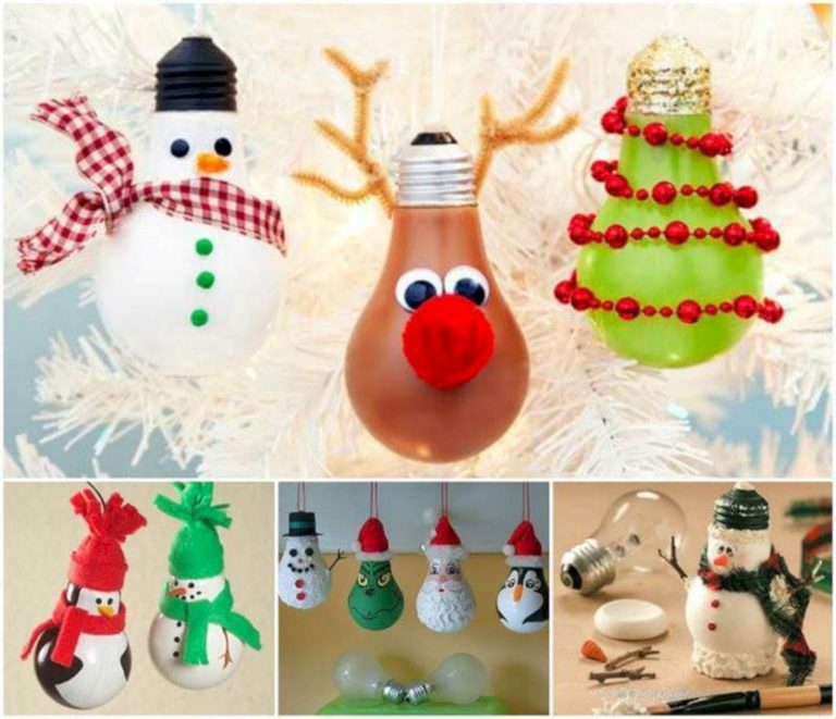 DIY Light Bulb Christmas Ornaments
