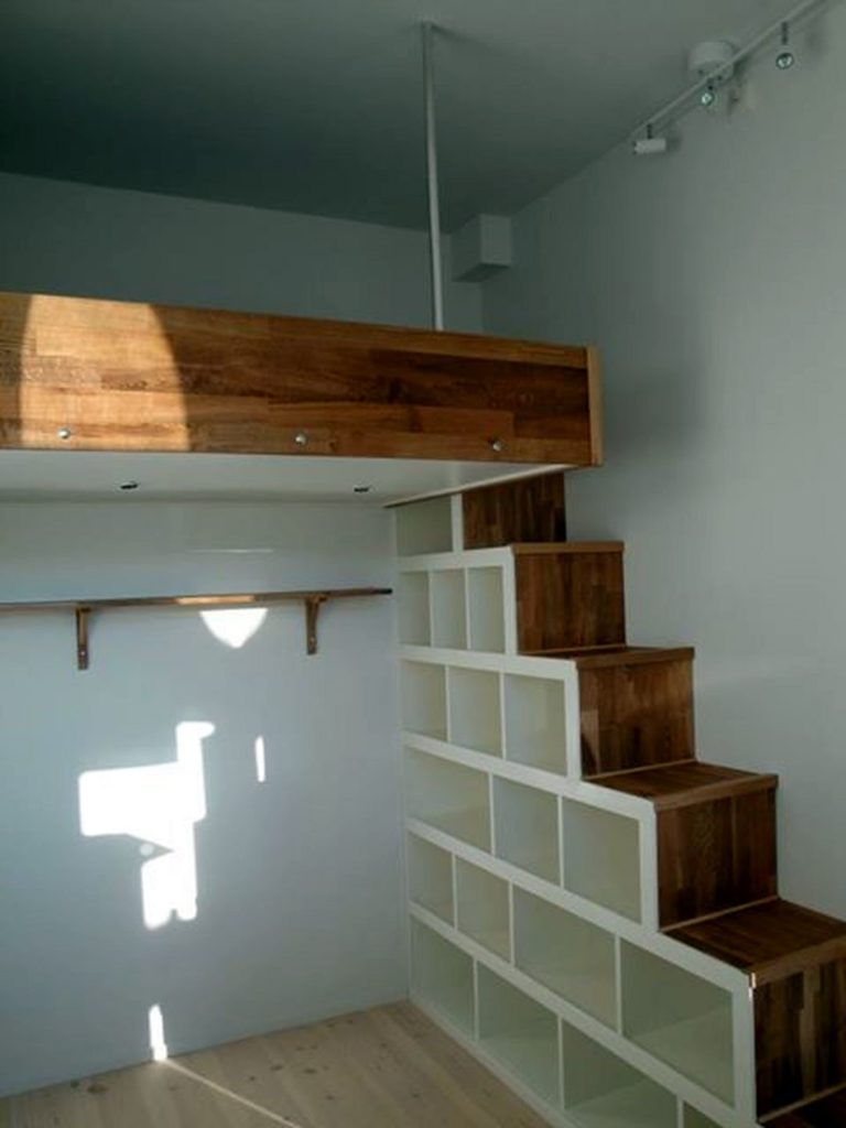 DIY Loft Studio Bed and Storage ia MorningChores