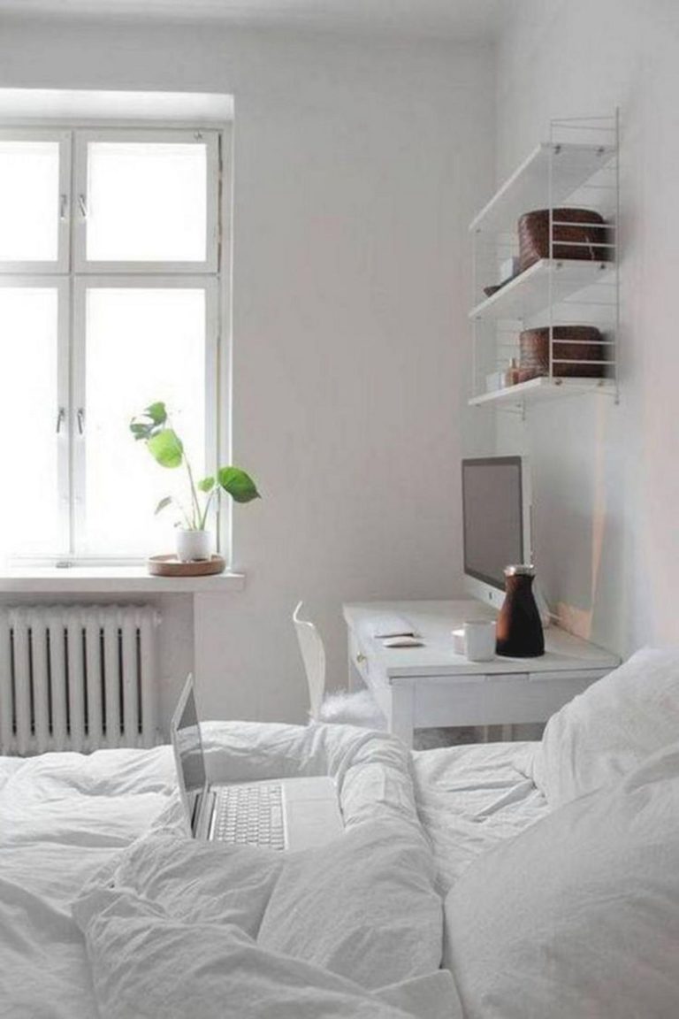 Elegant And Minimalist White Bedroom Design