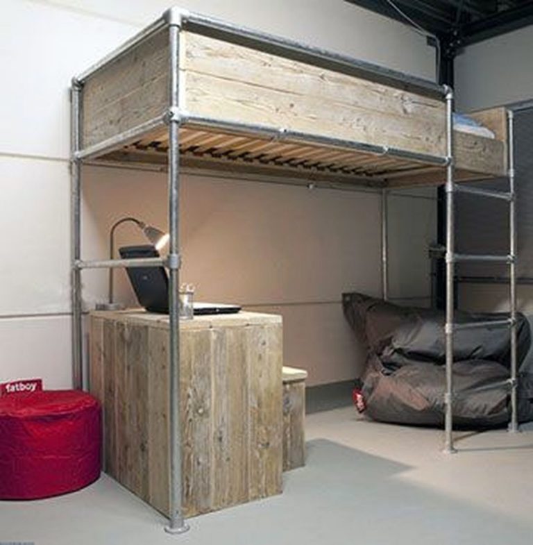 Industrial loft bed design via Elba House