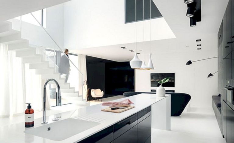 Minimalist House Interior in Black and White Decor