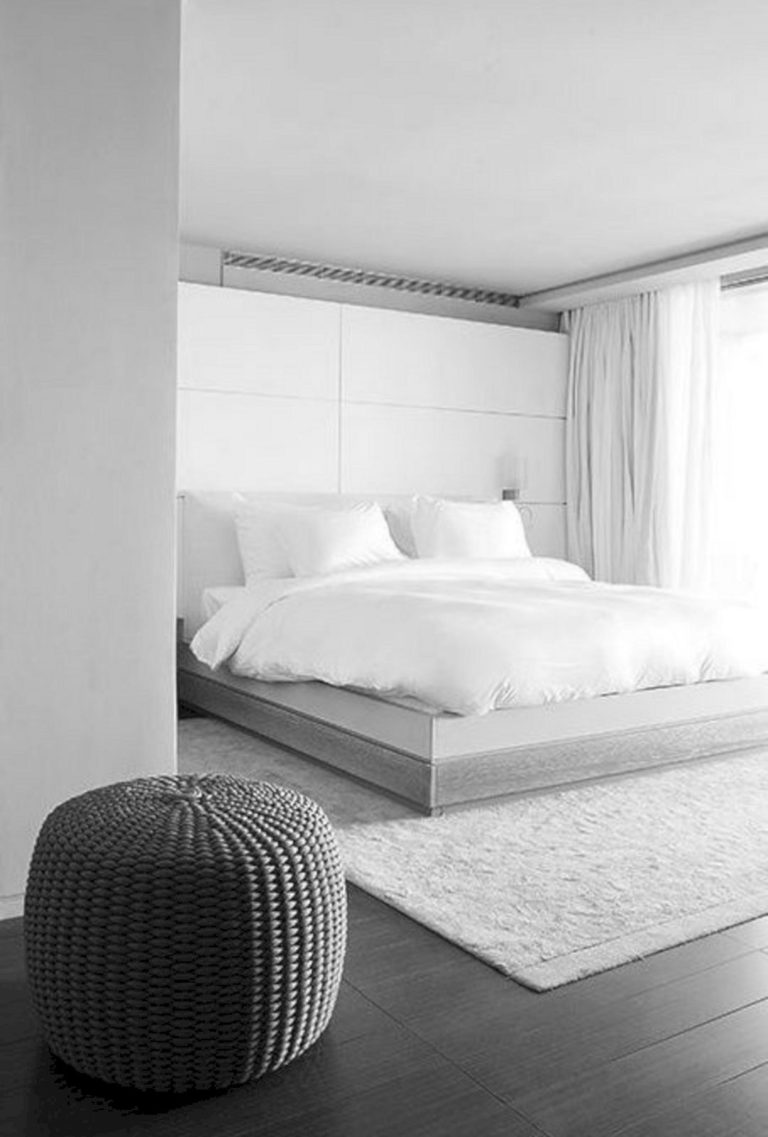 Minimalist bed room design Simplistic grey