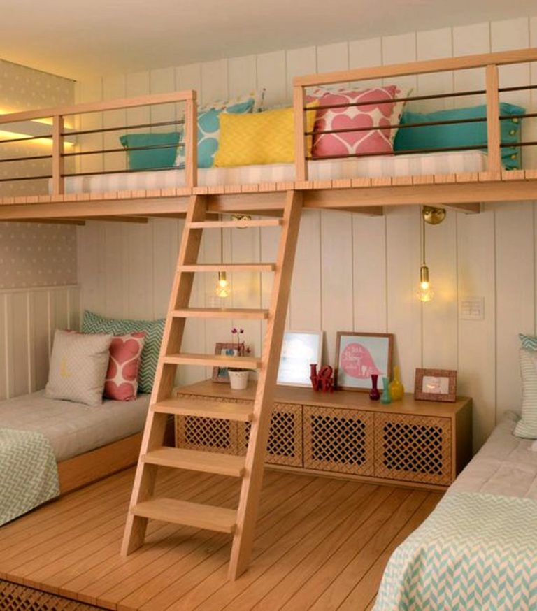 Pretty and Comfy Loft Bed Plan DIY via MorningChores