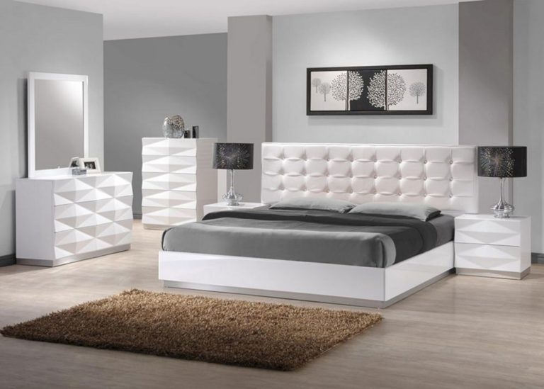 Stylish Leather Modern Master Bedroom Set