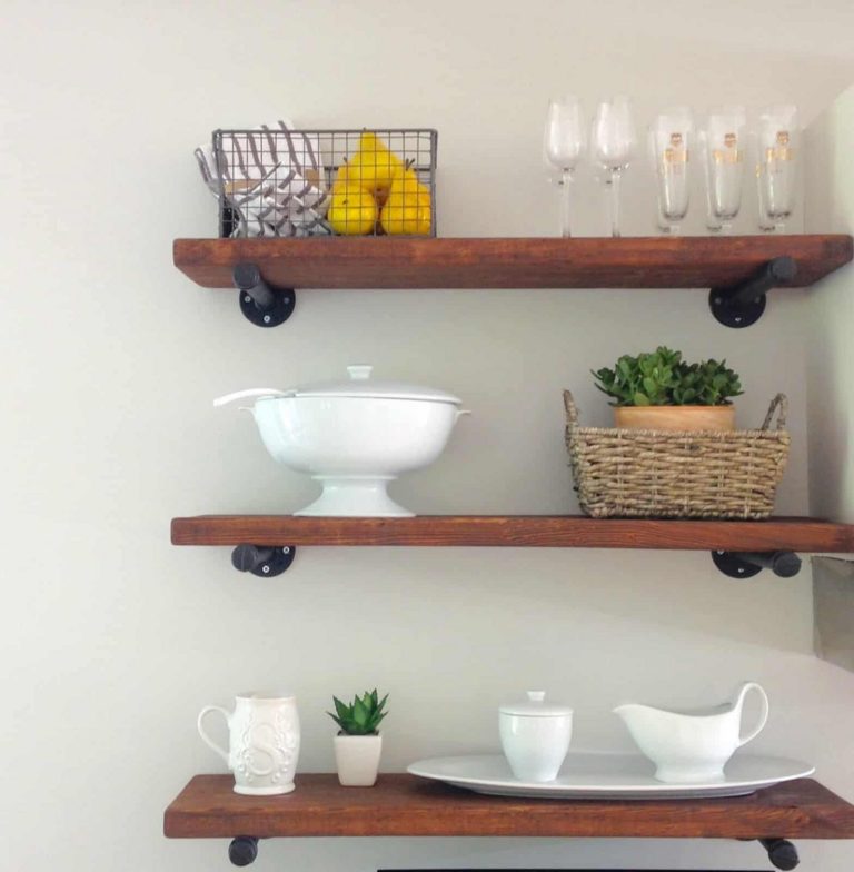 DIY Rustic Kitchen Shelves