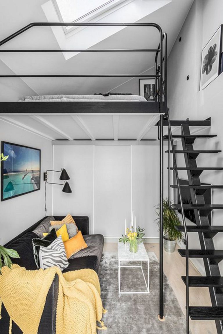 Small Apartment With Mezzanine Bedroom