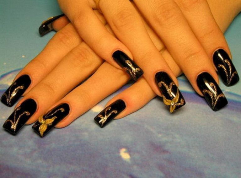 Black And Gold Nail Art Ideas For Girl